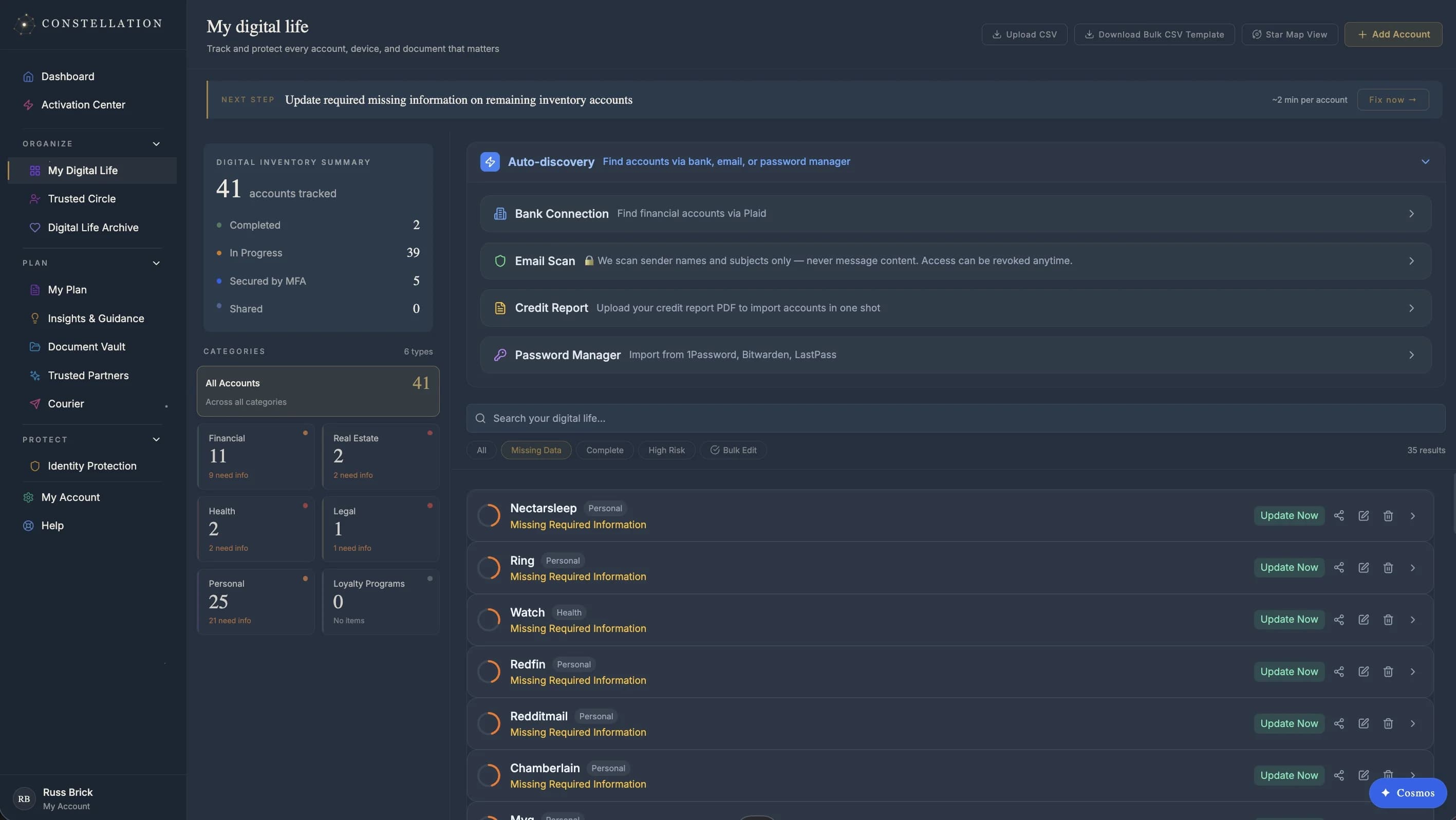 Auto-discovery and intelligence features