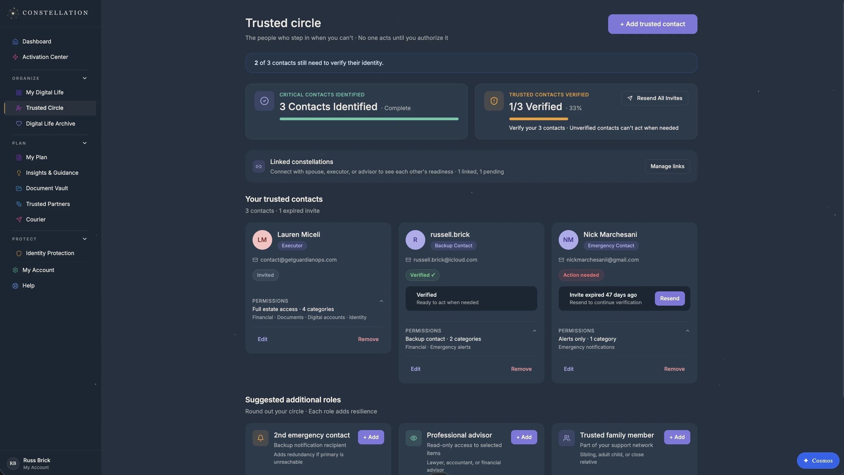 Trusted Circle management