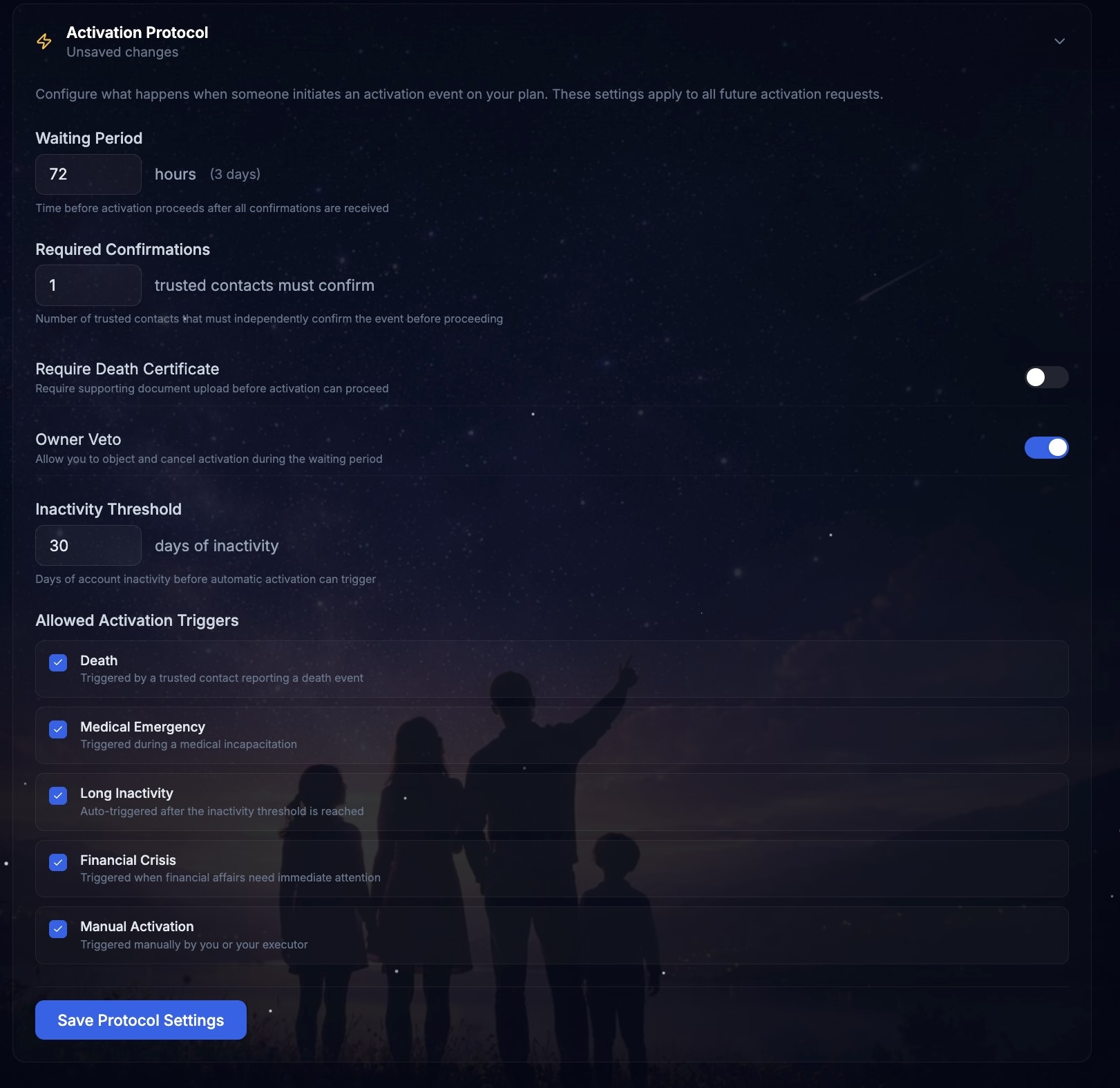Configure Activation Protocol