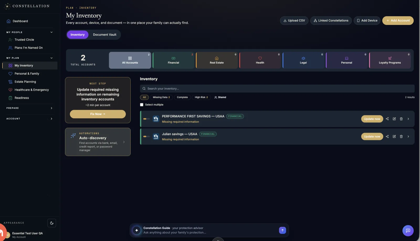 The inventory