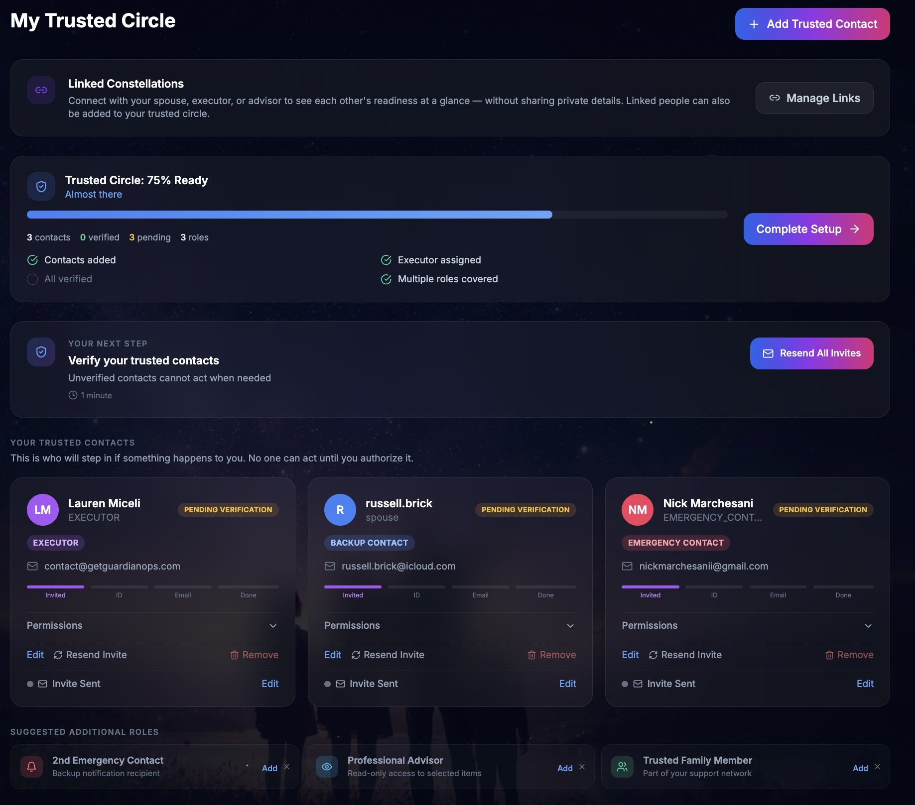 Trusted Circle management